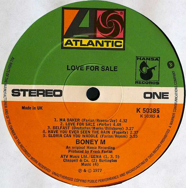 Boney M. : Love For Sale (LP,Album)