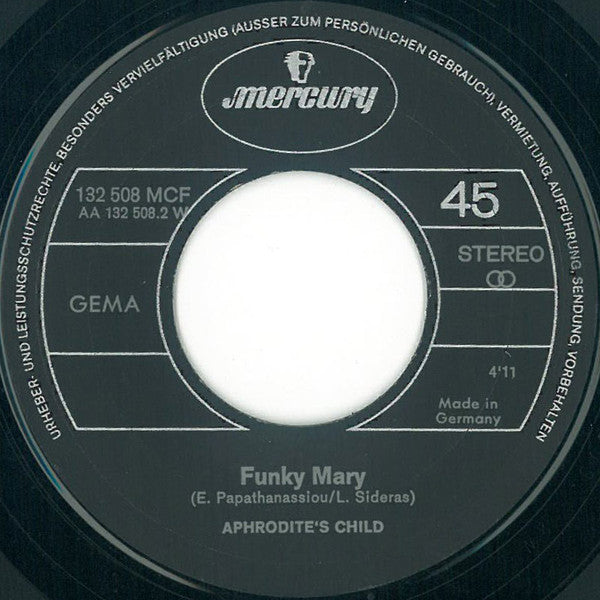 Aphrodite's Child : It's Five O' Clock / Funky Mary (7", Single)