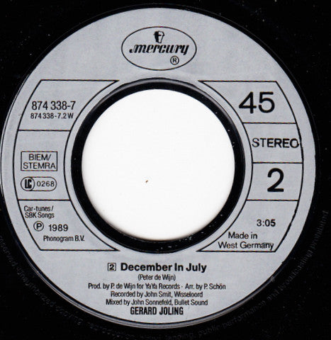 Gerard Joling : No More Bolero's (7",45 RPM,Single,Stereo)