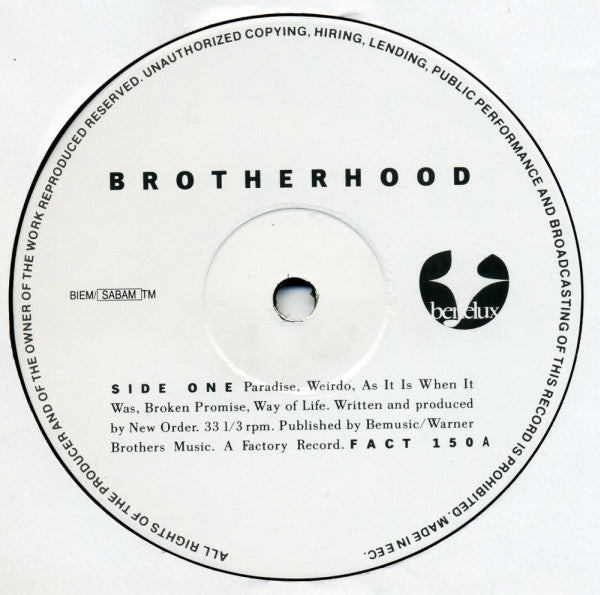 New Order : Brotherhood (LP, Album)