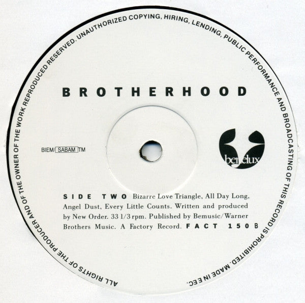 New Order : Brotherhood (LP, Album)