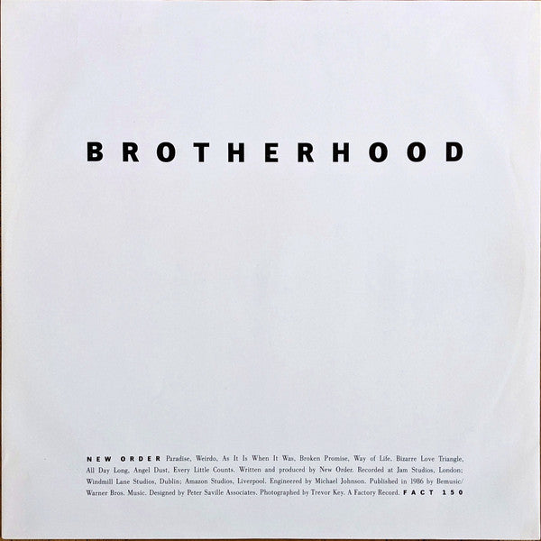 New Order : Brotherhood (LP, Album)