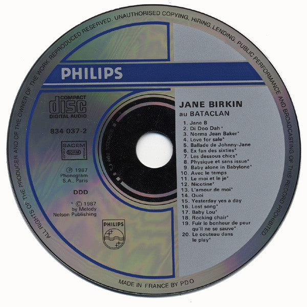 Jane Birkin : Au Bataclan (Album)