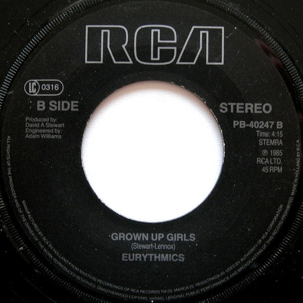 Eurythmics : There Must Be An Angel (Playing With My Heart) (7",Single,45 RPM)