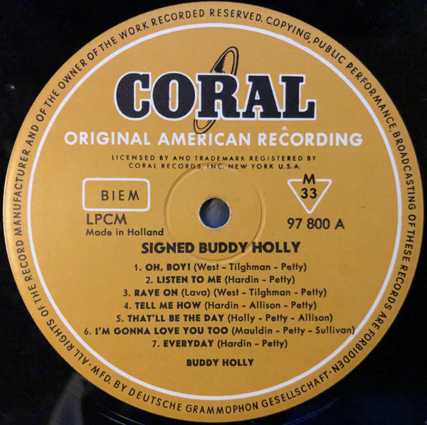Buddy Holly : Signed (LP,Compilation,Mono)