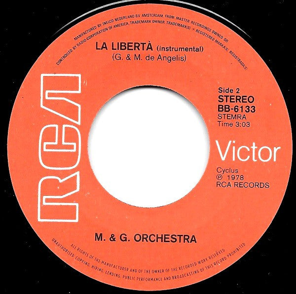 Oliver Onions / Guido & Maurizio De Angelis Orchestra : La Libertà (7",45 RPM,Single)