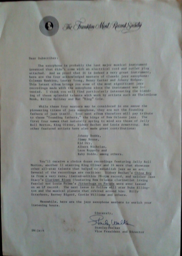 Various : Jazz Masters Of The Sax (LP,Compilation)