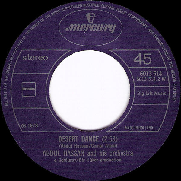 The Abdul Hassan Orchestra* : Arabian Affair / Desert Dance (7", Single)