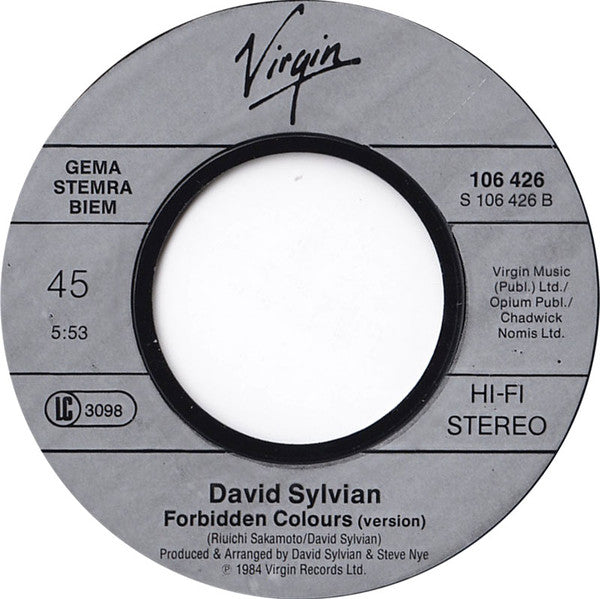 David Sylvian : Red Guitar (7",45 RPM,Single)