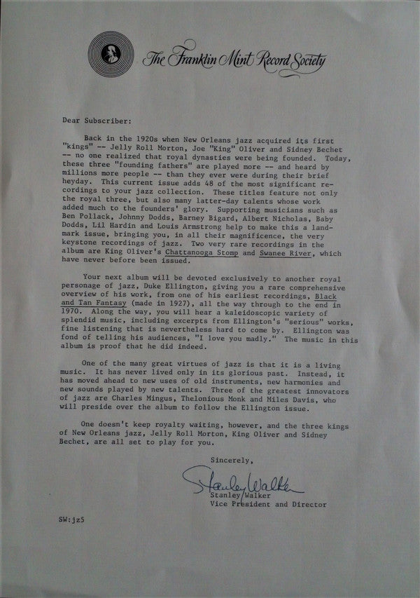 Jelly Roll Morton / King Oliver / Sidney Bechet : Kings Of New Orleans Jazz (LP,Compilation)