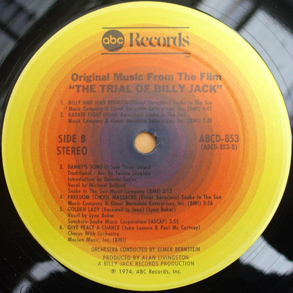 Elmer Bernstein : Original Music From The Film The Trial Of Billy Jack (LP,Album)