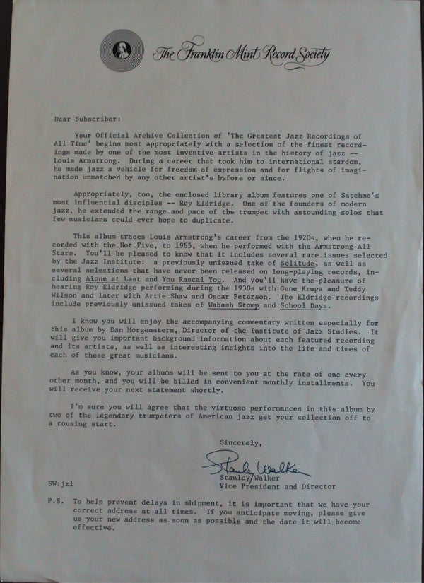 various : Louis Armstrong Roy Eldridge Jazz Masterpieces ()