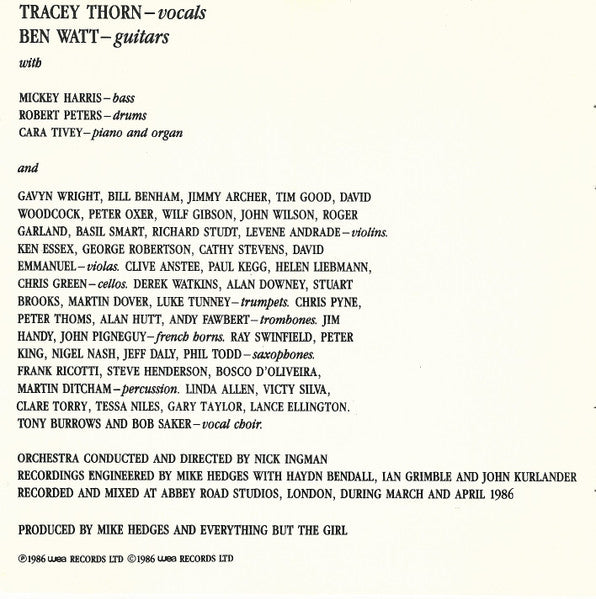 Everything But The Girl : Baby, The Stars Shine Bright (Album)