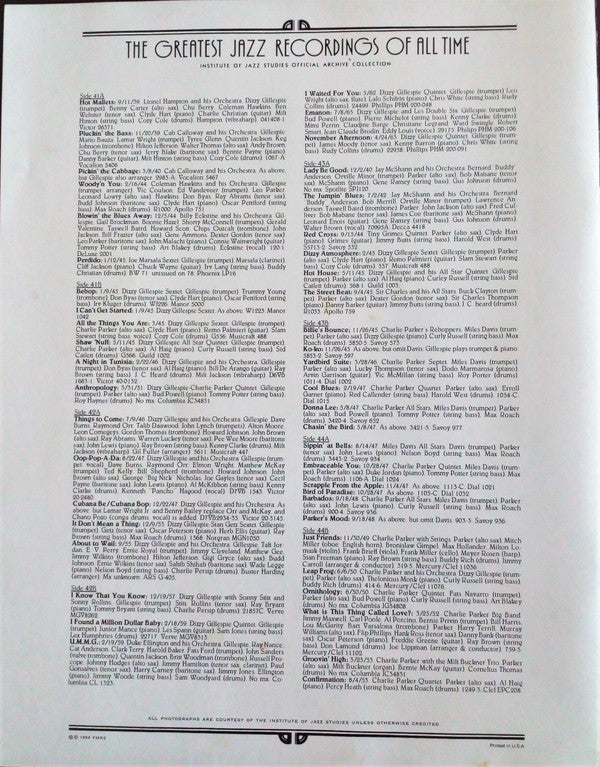 Dizzy Gillespie, Charlie Parker : Bebop Legends (LP,Compilation,Stereo,Mono)