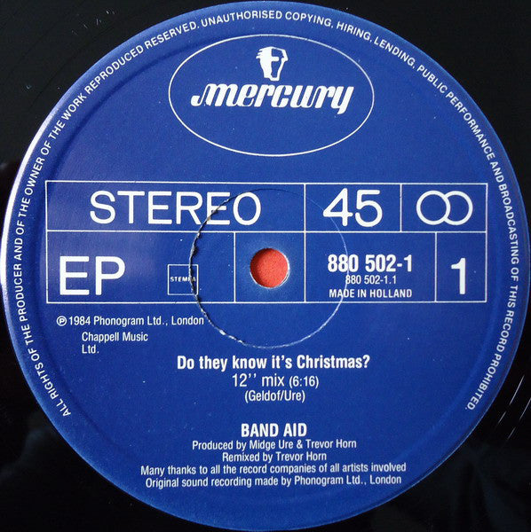 Band Aid : Do They Know It's Christmas? (12",45 RPM,EP,Stereo)