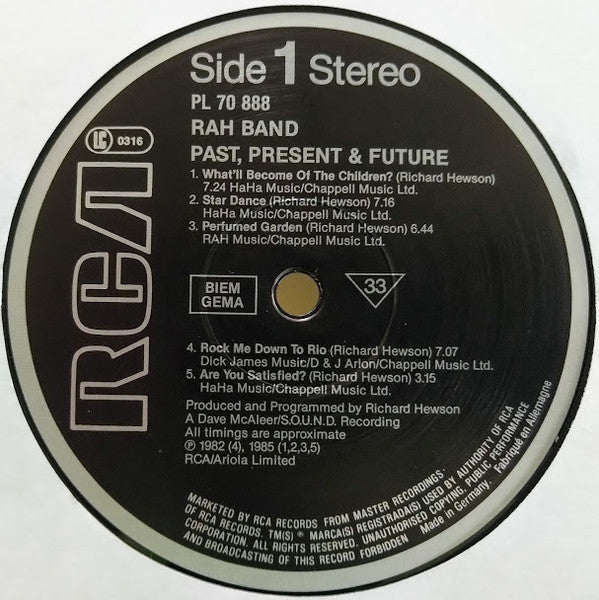RAH Band : Past, Present & Future (LP, Comp)
