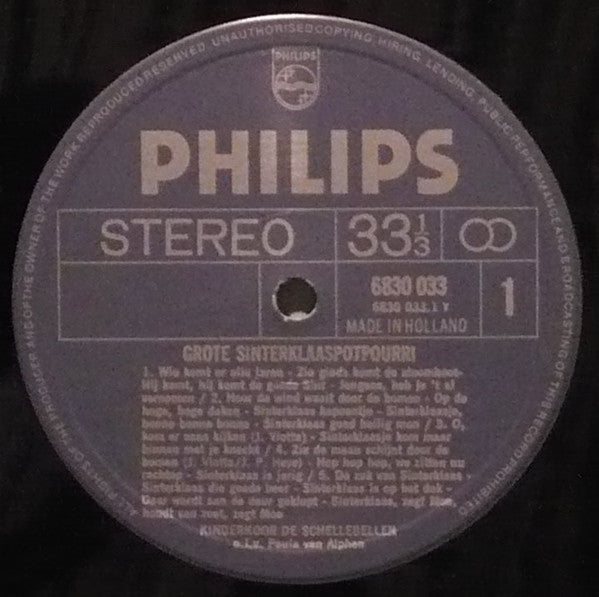 De Schellebellen o.l.v. Paula van Alphen : Grote Sinterklaaspotpourri (LP,Album,Stereo)