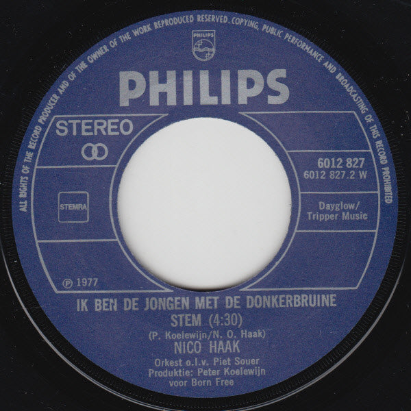 Nico Haak : Langzaam Sneller Gaan (7",45 RPM,Stereo)