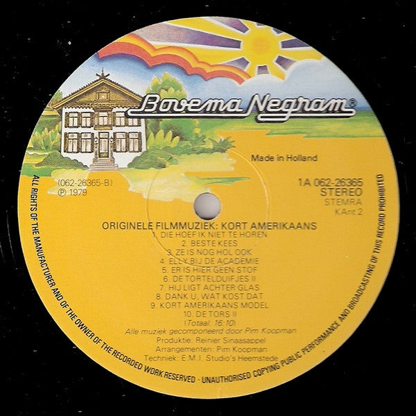 Pim Koopman / Jan Wolkers : Kort Amerikaans (Originele Filmmuziek) (LP,Album)