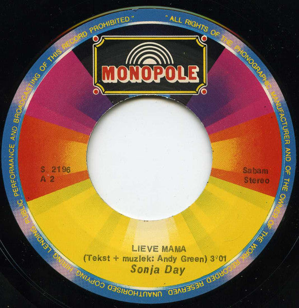 Sonja Day : Opa Danst De Charleston / Lieve Mama (7",45 RPM,Single,Stereo)