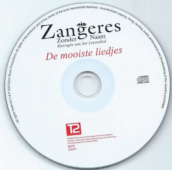Zangeres Zonder Naam : De Mooiste Liedjes (Compilation)