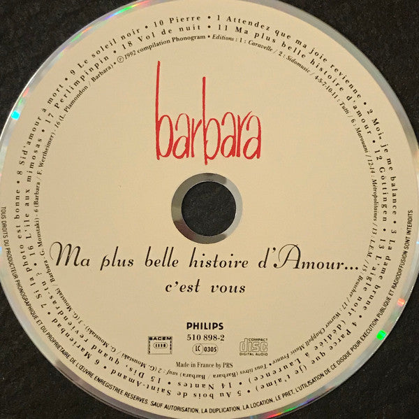 Barbara (5) : Ma Plus Belle Histoire d'Amour... C'Est Vous (Compilation)