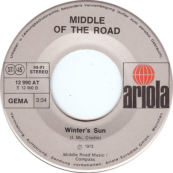 Middle Of The Road : Samba D'amour (7",Single,45 RPM)