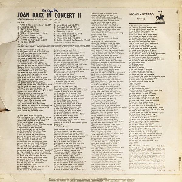 Joan Baez : In Concert Part 2 (LP,Reissue)