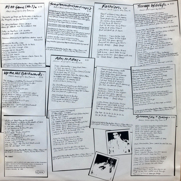 David Bowie : Scary Monsters (LP,Album,Reissue)
