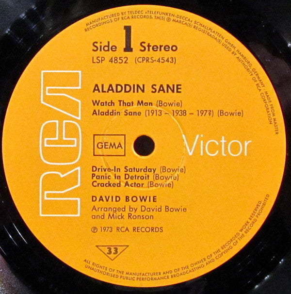 David Bowie : Aladdin Sane (LP,Album)