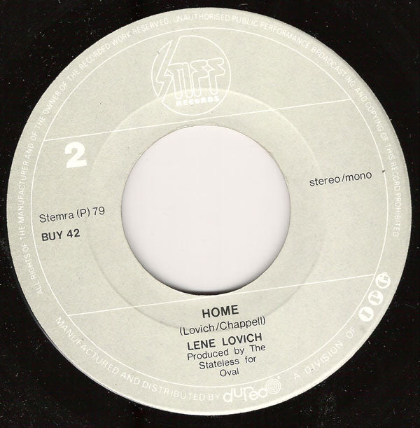 Lene Lovich : Lucky Number (7",45 RPM,Single,Stereo,Mono)