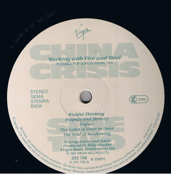 China Crisis : Working With Fire And Steel (Possible Pop Songs Volume Two) (LP,Album)