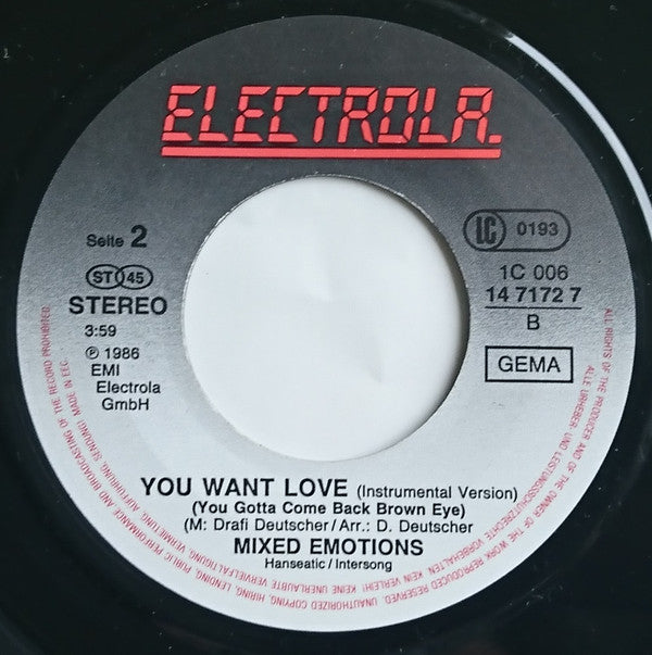 Mixed Emotions : You Want Love (Maria, Maria...) (7",Single,45 RPM)
