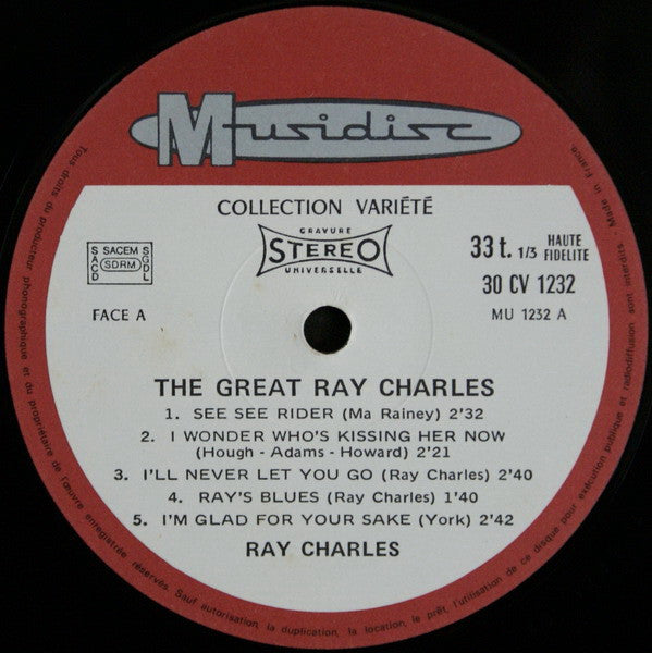 Ray Charles : The Great Ray Charles (LP,Compilation,Reissue,Stereo)