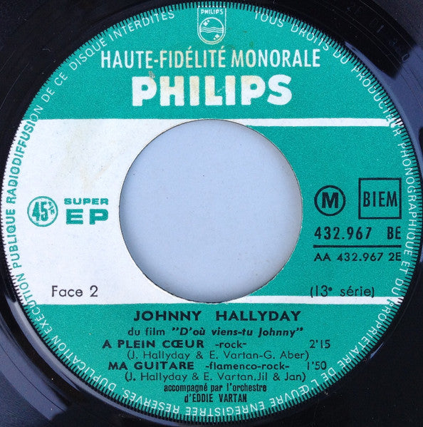 Johnny Hallyday : Pour Moi La Vie Va Commencer (7",45 RPM,EP,Mono)