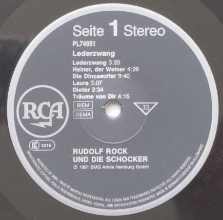 Rudolf Rock & Die Schocker : Lederzwang (LP)