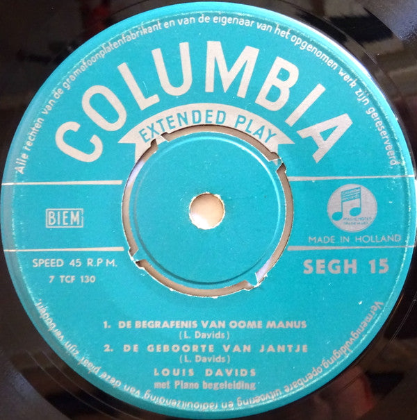 Louis Davids : De Kleine Man (7",EP)