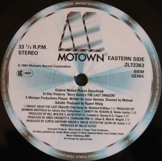 Various : Berry Gordy's The Last Dragon - Original Motion Picture Soundtrack (LP,Compilation)