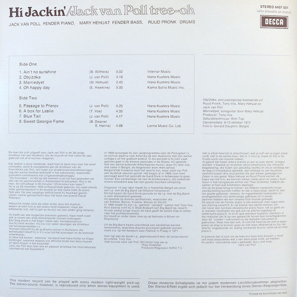 Jack van Poll Tree-Oh : Hi Jackin' (LP,Album)