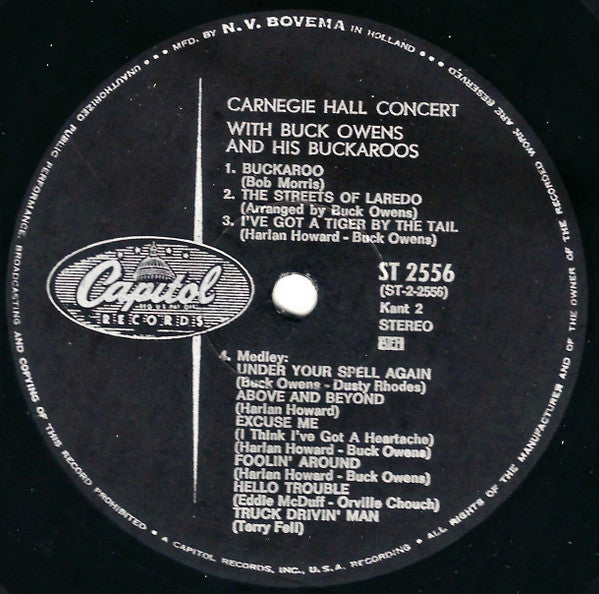Buck Owens And His Buckaroos : Carnegie Hall Concert (LP,Album)