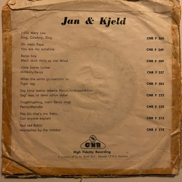 Jan & Kjeld : Hello, Mary Lou / Sing, Cowboy, Sing (7",45 RPM,Single,Mono)