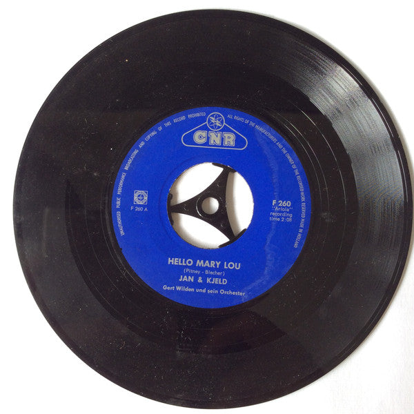 Jan & Kjeld : Hello, Mary Lou / Sing, Cowboy, Sing (7",45 RPM,Single,Mono)