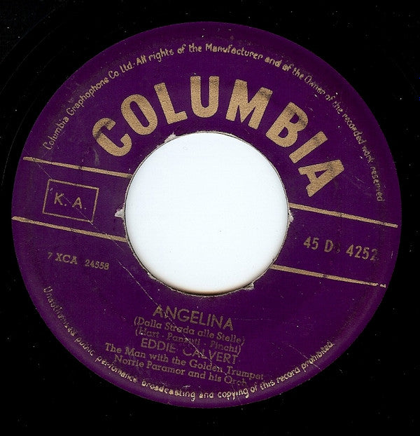 Eddie Calvert : Let The Great Big World Keep Turning / Angelina (7",45 RPM)