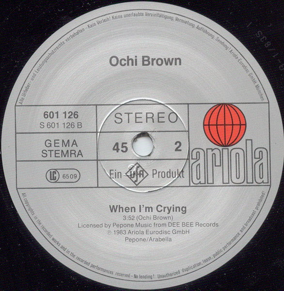 O'Chi Brown : A Whiter Shade Of Pale (12",45 RPM,Maxi-Single)