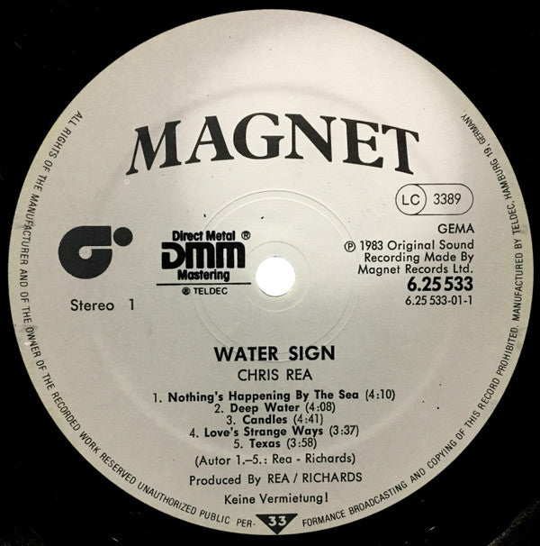 Chris Rea : Water Sign (LP,Album,Stereo)