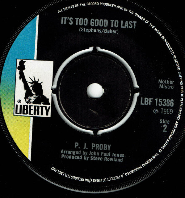 P.J. Proby : It's Goodbye (7",Single)
