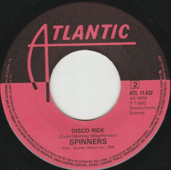 Spinners : Working My Way Back To You (7",45 RPM,Single,Stereo)