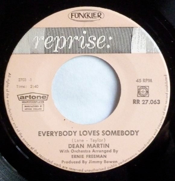 Dean Martin : Everybody Loves Somebody / A Little Voice (7",45 RPM,Single)