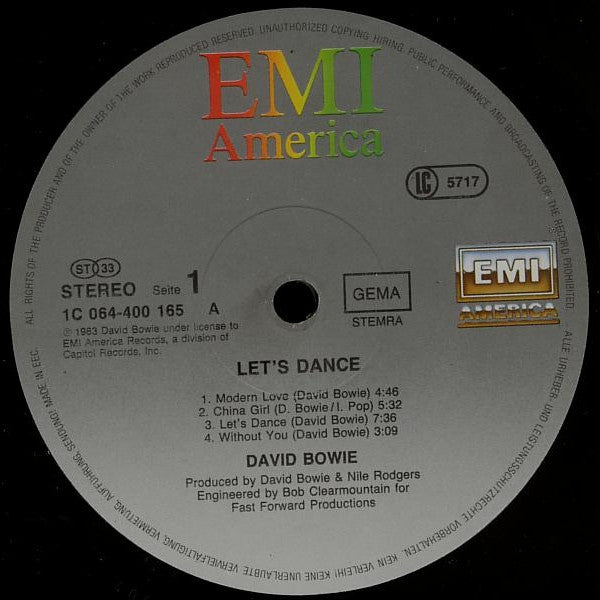 David Bowie : Let's Dance (LP,Album,Stereo)