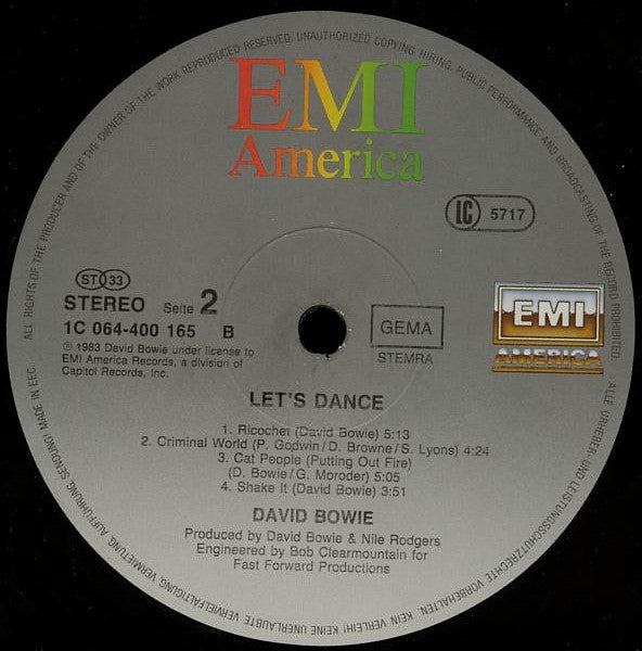 David Bowie : Let's Dance (LP,Album,Stereo)